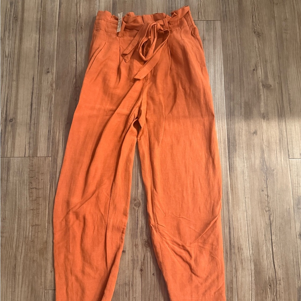 NWT Madewell Paperbag Tie Waist Burnt Orange 00